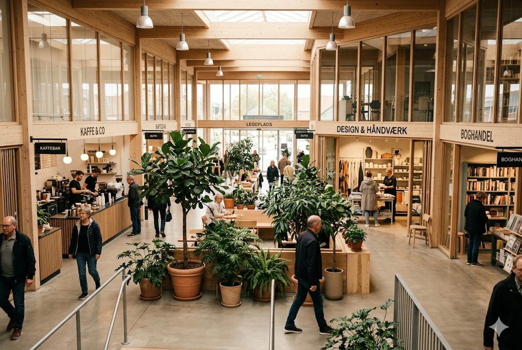 Indkøbscenter med flere etager