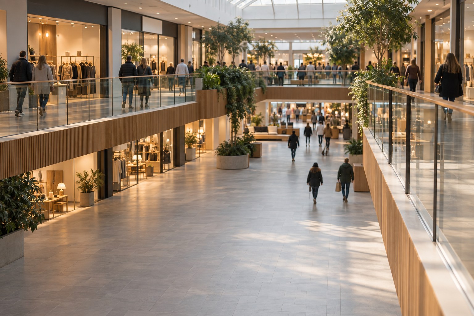 Indkøbscenter med flere etager